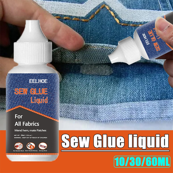10/30ml/60ml Fabric Sew Glue Liquid Sewing Solution Kit Fast Tack Dry